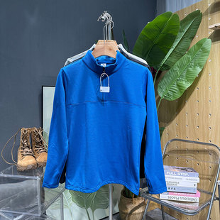 店家推荐！外贸牛货半拉链加绒男长袖T恤秋冬季保暖跑步健身卫衣