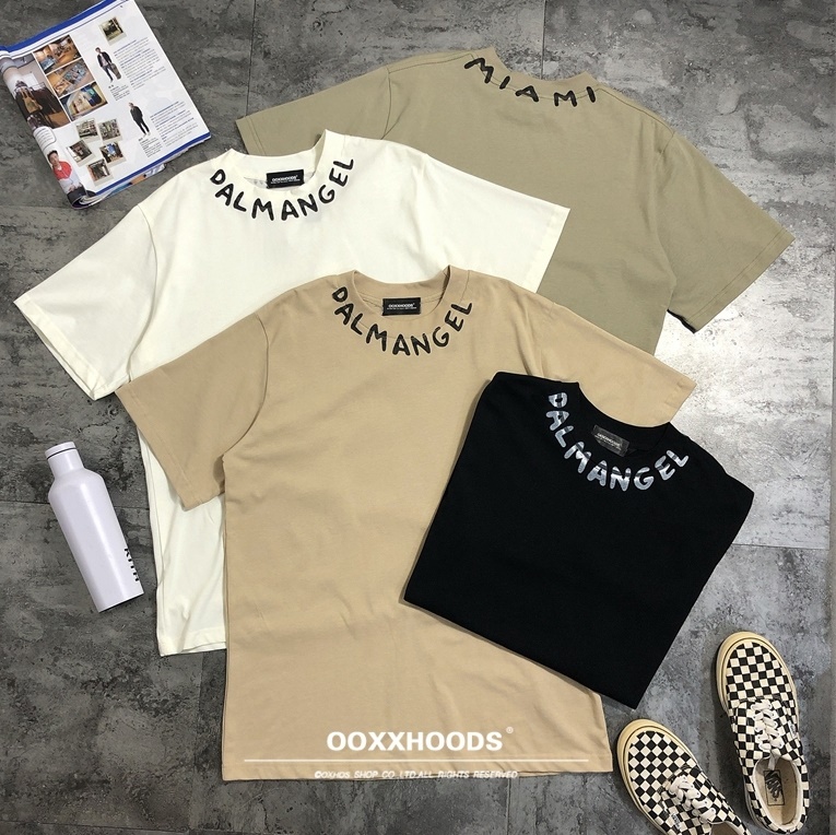 围脖领口英文印花个性街头潮宽松