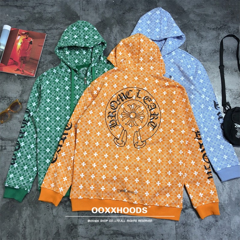 新增配色满印飞镖十字架花臂印花纯棉hoodies卫衣薄款连帽衫男女