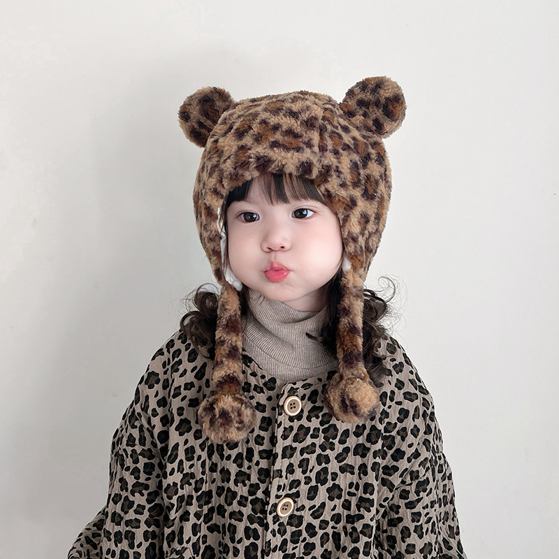 儿童帽子冬季宝宝豹纹护耳帽小孩2025新款男童女童加厚保暖雷锋帽,童装/婴儿装/亲子装,帽子,淘宝优惠券,粉丝福利购,淘宝优惠卷