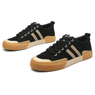 25116闪步男士新款低帮春夏秋季潮流系带运动休闲学生透气帆布鞋