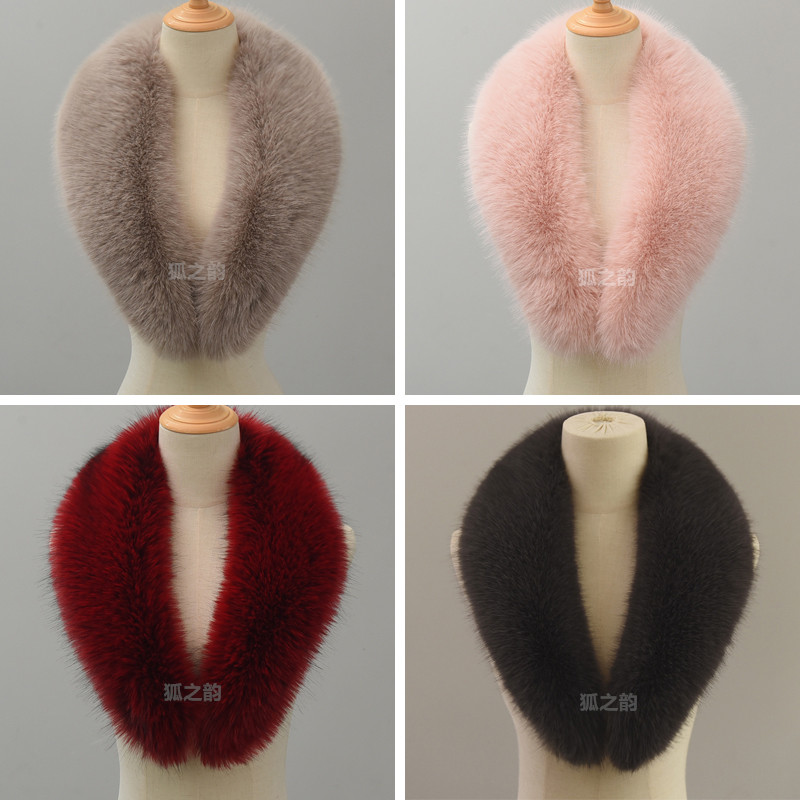 秋冬超大仿狐狸毛领子男女士西装领毛呢大衣青果领毛领子单买通用
