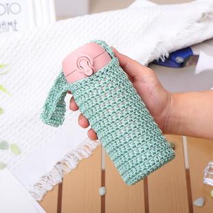 杯套手工钩织防烫保温杯茶杯水杯保护套手提背带300-400ml水杯套