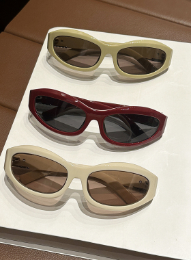 简约椭圆猫眼大框偏光遮阳墨镜