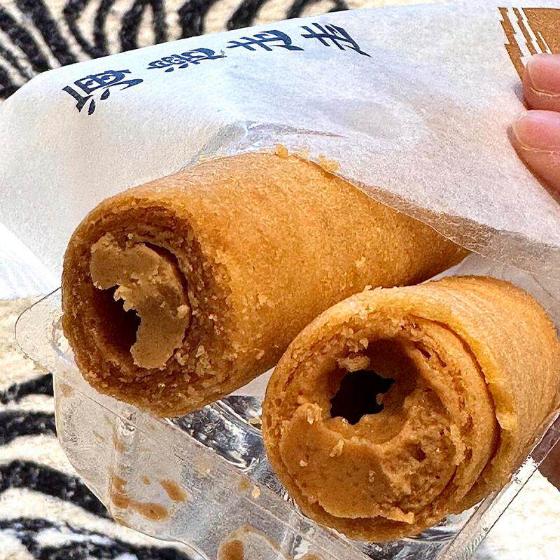 明星台湾特产食品纯手工花生爱馅爆桨蛋卷芝麻送礼盒