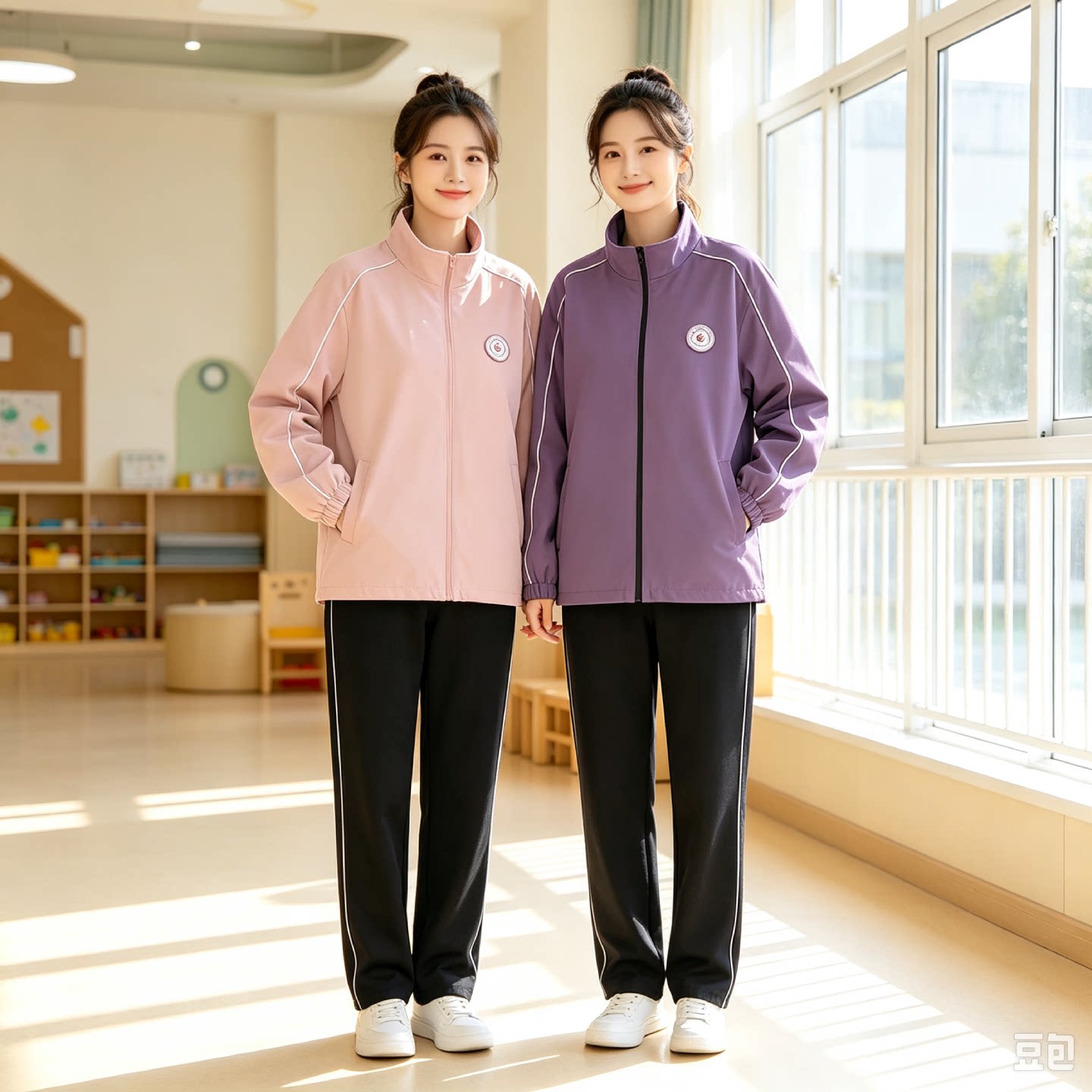 教培工作服外套定制印LOGO春秋季新款幼儿园老师园服运动套装班服