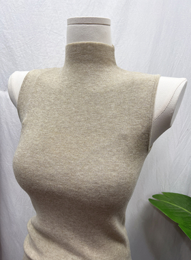 留！gao级感！韩国ins半高领无袖背心修身显瘦秋冬打底上衣针织衫