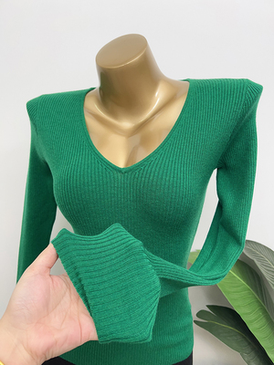 闭眼入~韩版v领羊毛内搭针织衫女