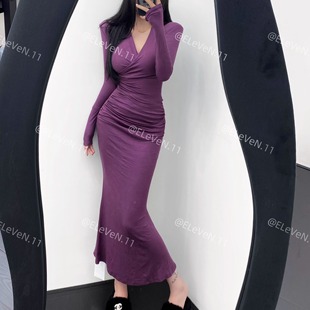 缪斯女神~性感鱼尾裙秋冬打底内搭裙子显瘦辣妹包臀半身长裙女ins