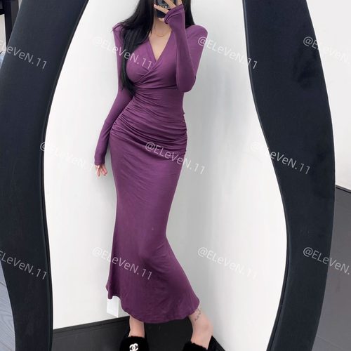 性感鱼尾裙秋冬打底内搭裙子ins