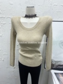 T恤韩国INS秋冬打底衫 品质很NICE 性感U领露锁骨修身 长袖 版 型好
