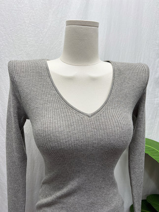 2025~Yi定要入！品质好显身材V领修身长袖针织衫外穿内搭打底衫秋