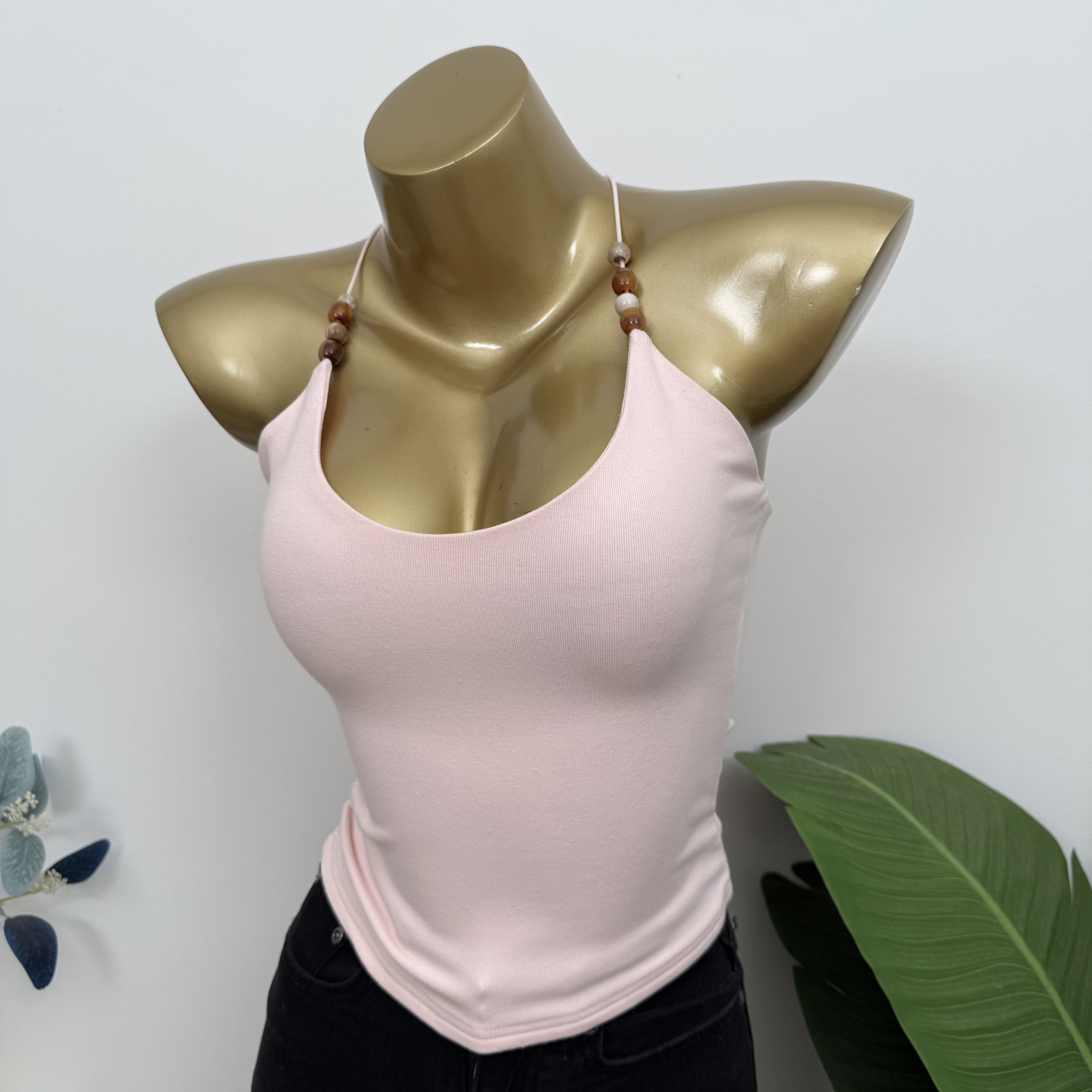 设计感！串珠后交叉露背性感挂脖吊带背心女修身显瘦内搭打底衫夏,女装/女士精品,背心吊带,淘宝优惠券,粉丝福利购,淘宝优惠卷