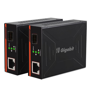 DIEWU万兆SFP收发器10G光纤网络光电转换器电信级别稳定1光1电口转网口RJ45支持各种10G光模块电口速率自适应