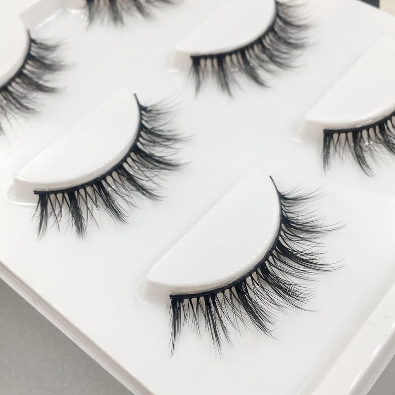 自然假睫毛3D立体卷翘仿真睫毛浓密多层cos妆素颜3对买2盒送胶水