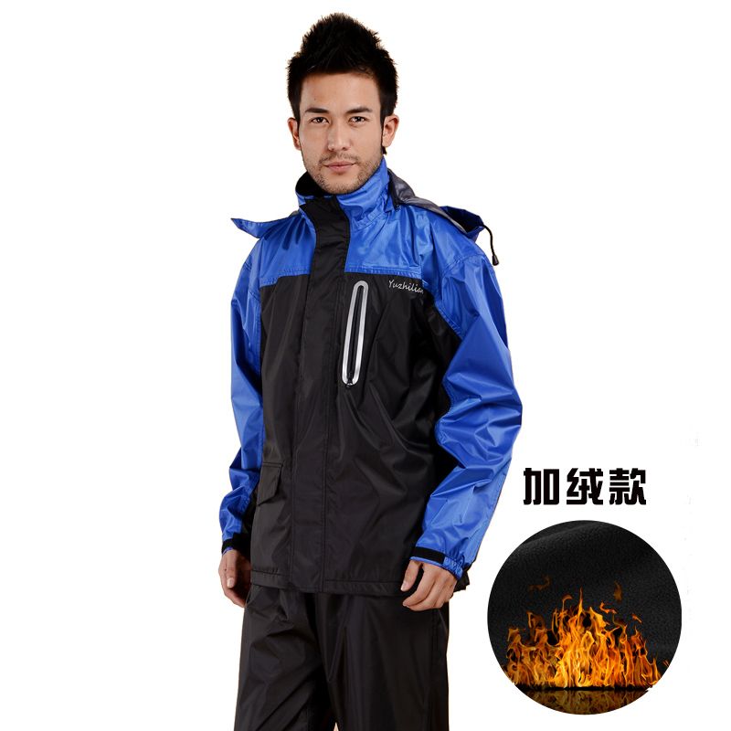 加棉冬天雨衣女雨裤套装男加厚双层加绒分体冬季防水防风保暖防寒
