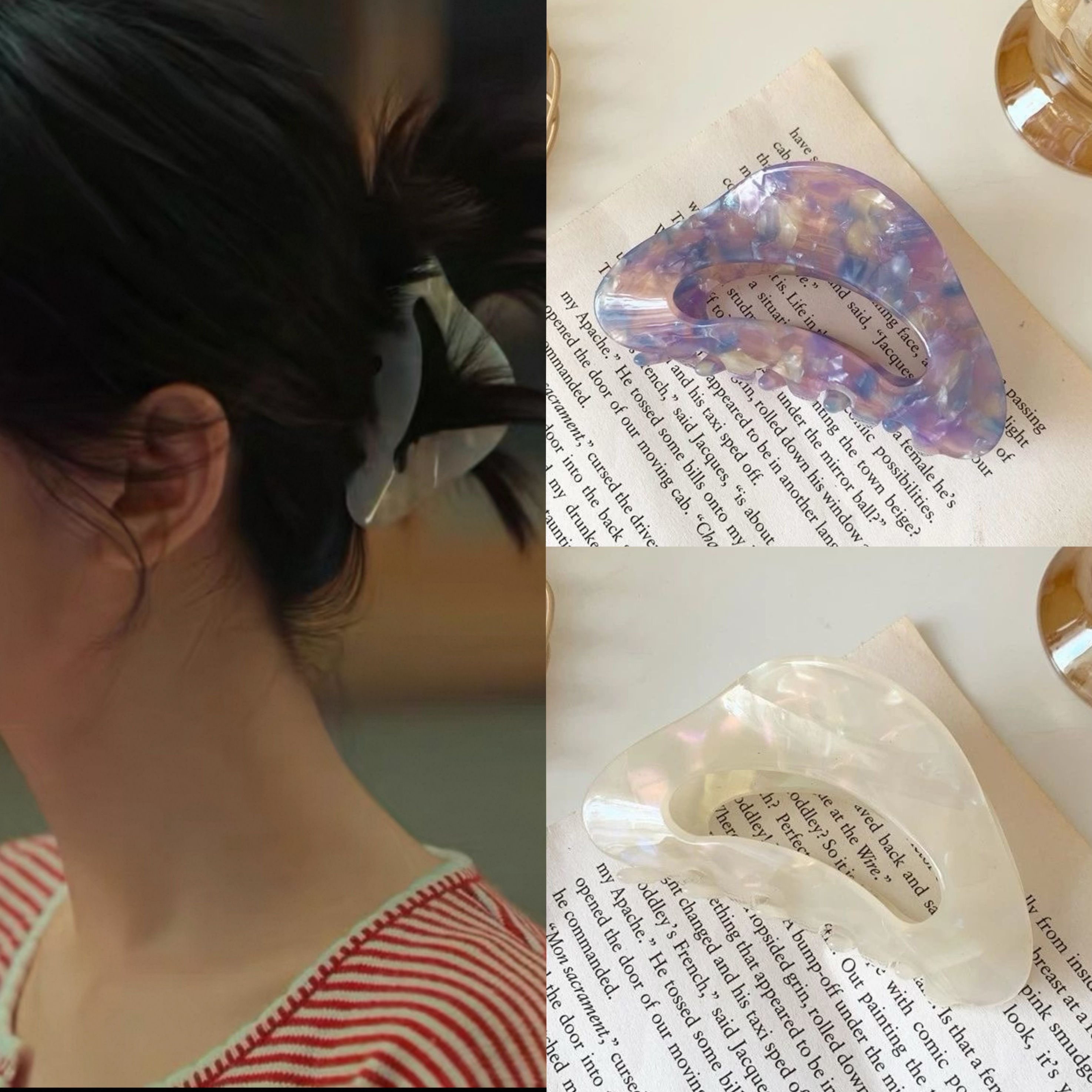 毛晓彤叶思北同款抓夹女高级感醋酸发夹后脑勺盘发鲨鱼夹子头发饰