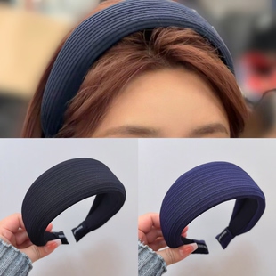 浪姐7张月同款宽边针织蓝色发箍女2026新款防滑日常外戴洗脸头箍