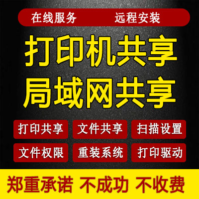 远程设置局域网共享打印机共享文件共享权限分配解决709/11b/4005 办公设备/耗材/相关服务 办公设备配件及相关服务 原图主图