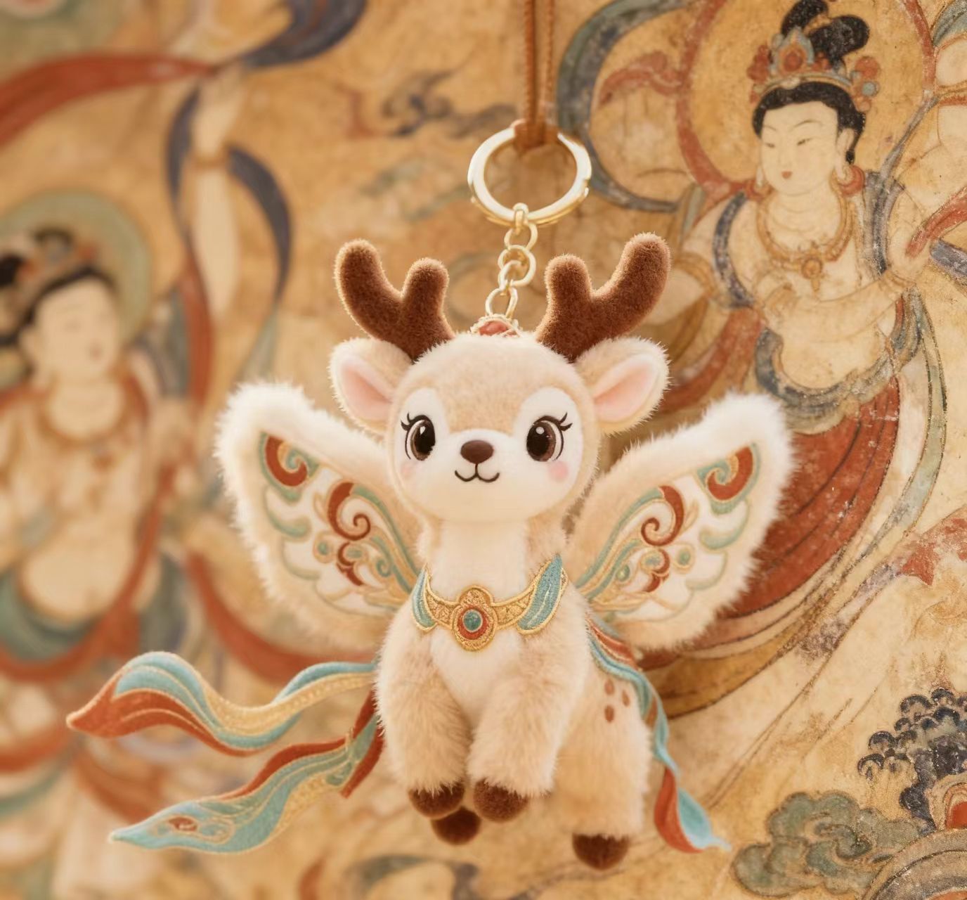 新款敦煌飞天猫九色鹿毛绒公仔