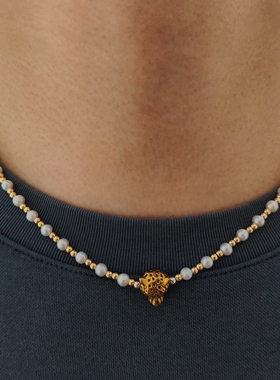 万迪男士珍珠项链中古百搭时尚