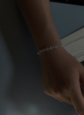 月汐秘语 天然淡水珠手链月光石原创 轻奢小众百搭个性气质  H019