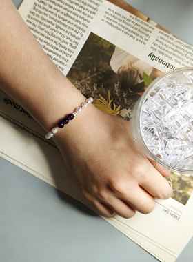 紫雾语 天然珍珠紫水晶温柔风手链 个性百搭轻奢精致小众设计H21