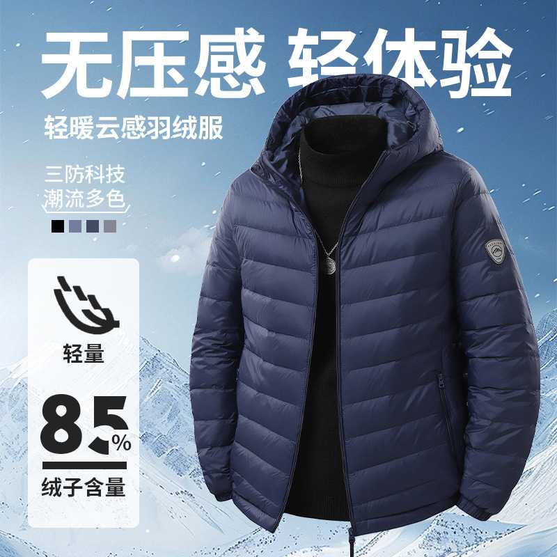 帝宇神龙轻薄白鸭绒立领修身男