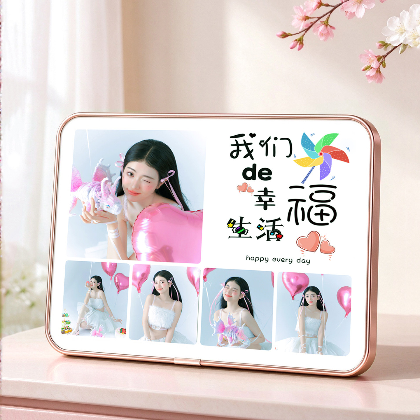 五宫格摆台水晶婚纱照放大定制