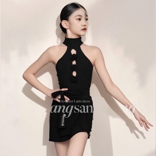 三朵花上衣分體練功服套裝 sswang拉丁舞服女童同款 夏季 無袖 舞裙女