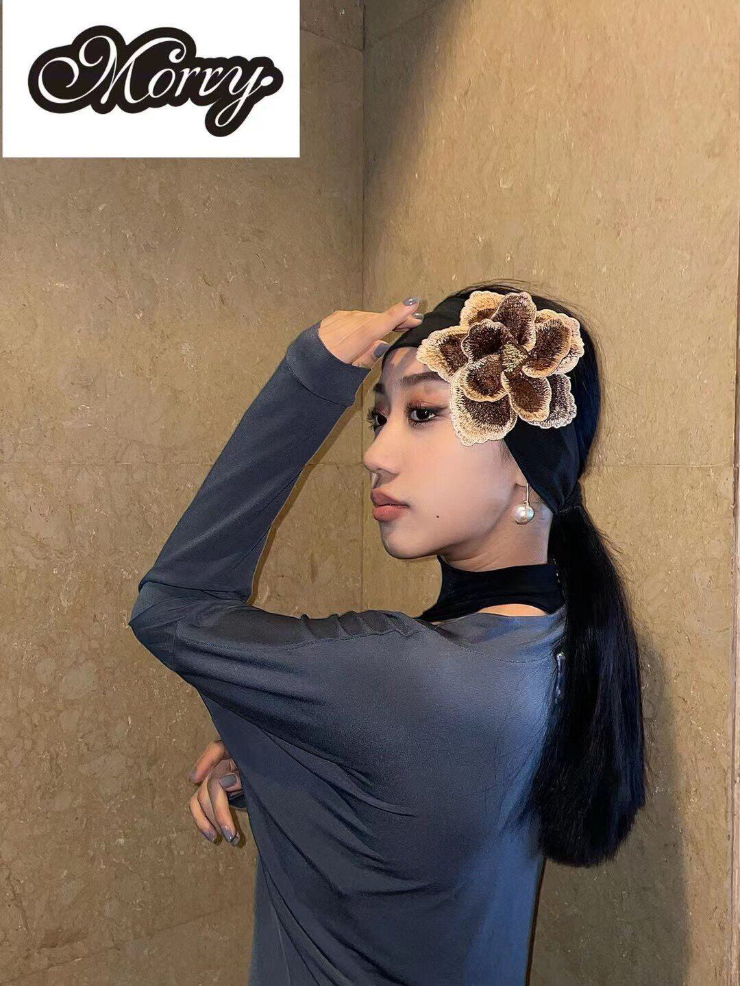 拉丁舞国标舞配饰女士表演艺考演出花朵发带彩色花朵拼接超美搭配