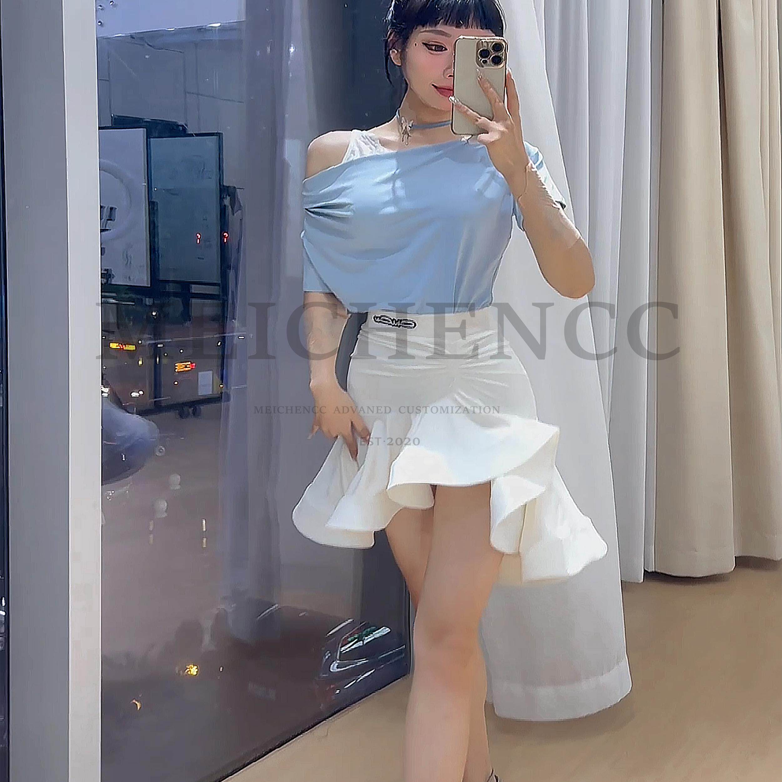 美辰拉丁舞服装夏季新款荡领宽松练功服短袖上衣舞蹈服女成人