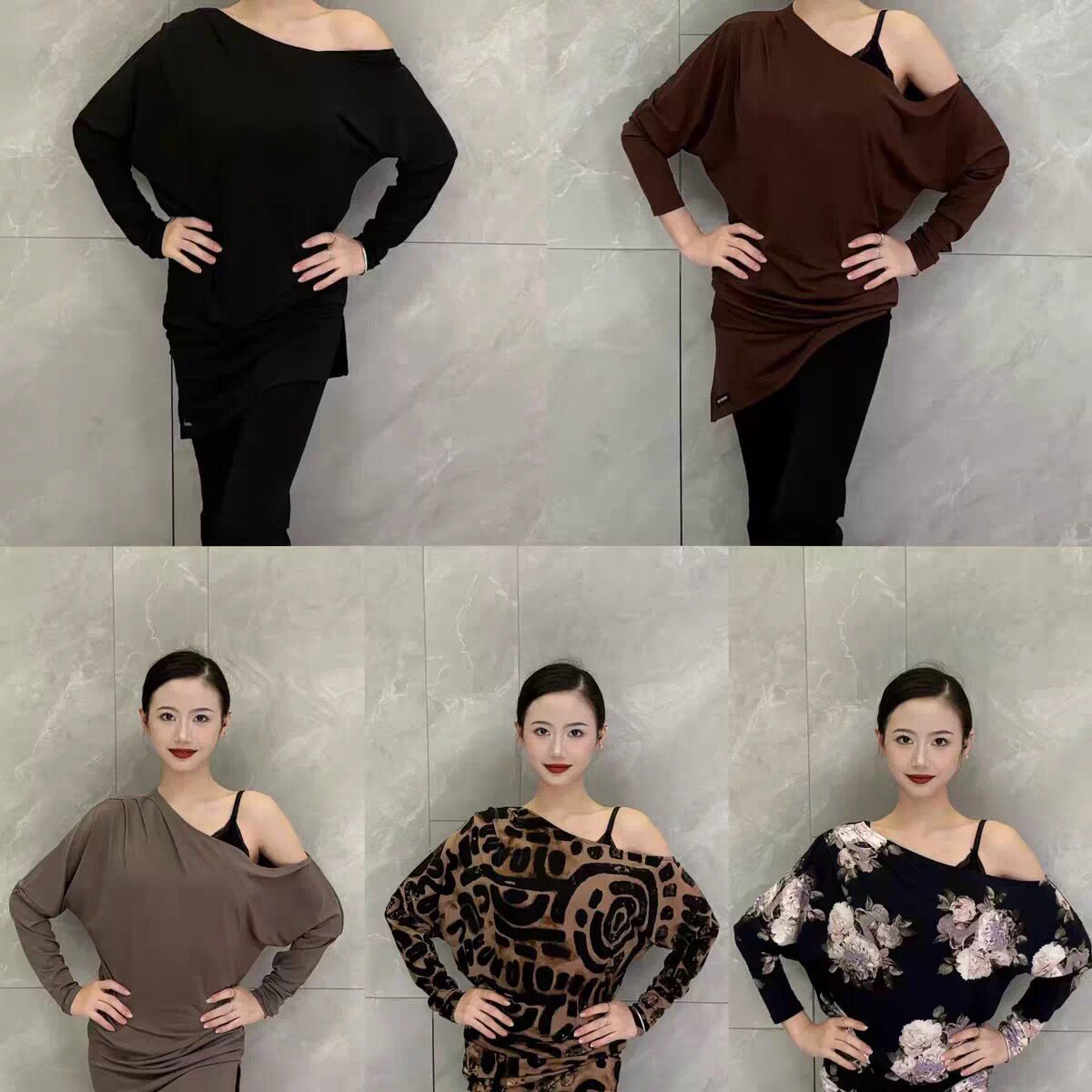 DANCE新款宽松拉丁舞练功服国标舞服女大衫豹纹显瘦罩衫