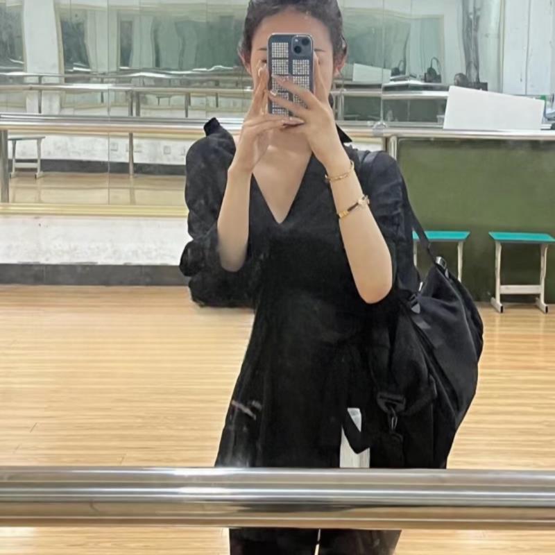 新款拉丁舞夏季宽松显瘦网纱衬衣裙送裹胸 花朵流苏腰带3件