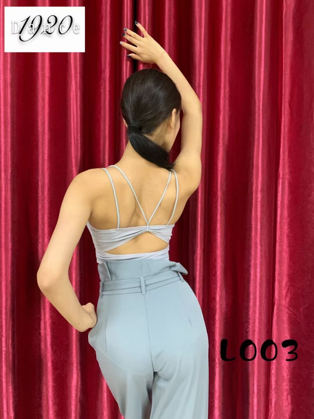 女拉丁舞服摩登专用无痕运动吊带内衣带胸垫黑上衣美背表演百搭11