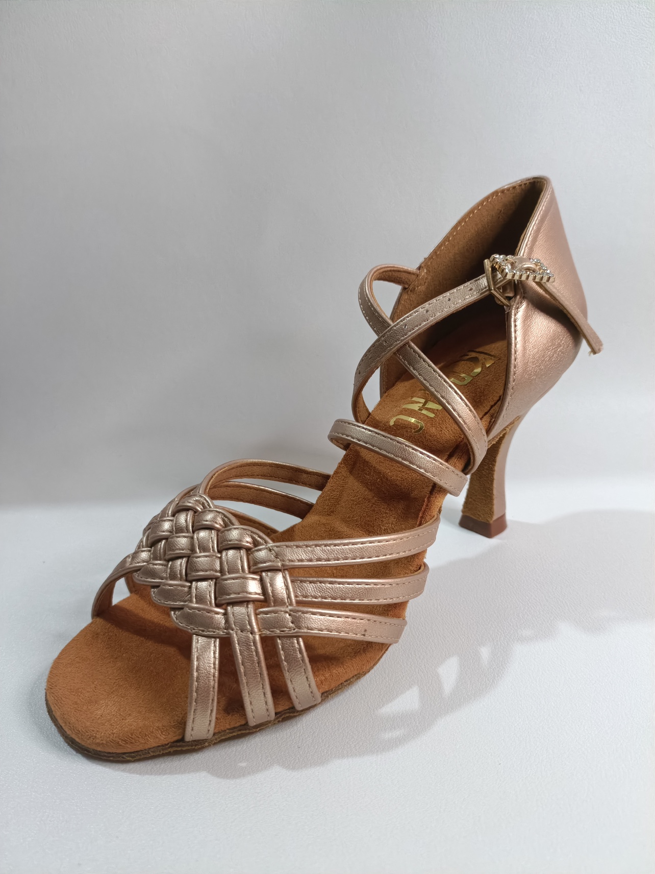 kc拉丁舞鞋国标舞专业舞鞋编织五带t马蹄锥跟柔软教课练功练舞鞋