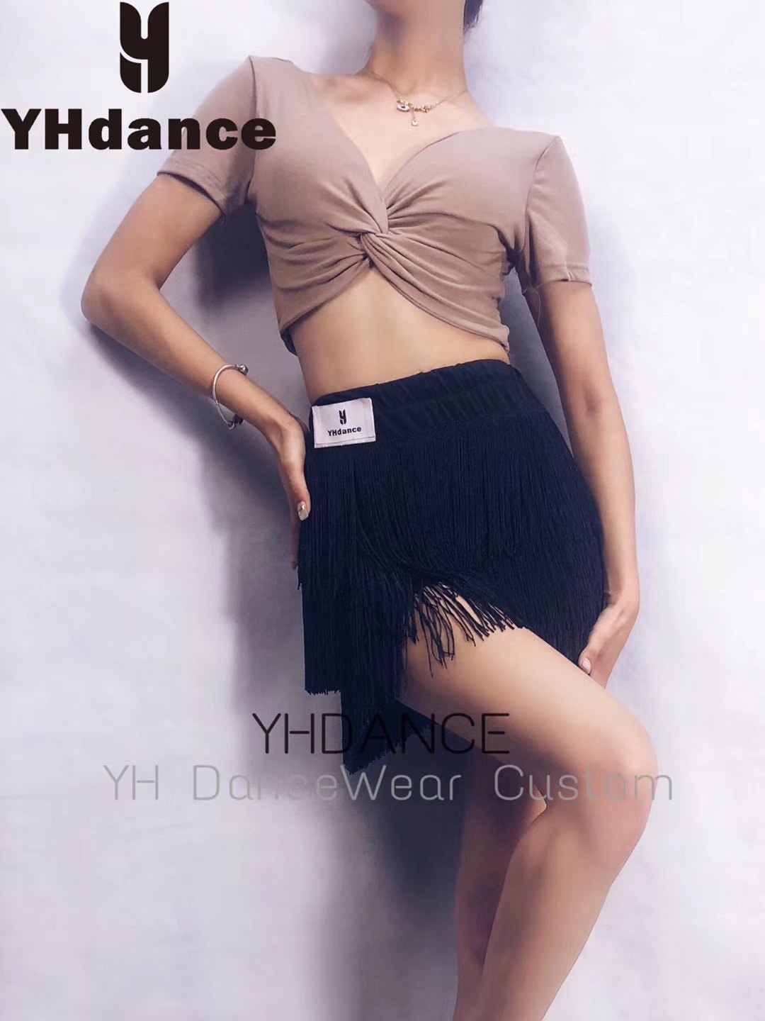 YHDANCE02拉丁舞流苏女成人新款半身裙性感练功服国标舞表演舞裙