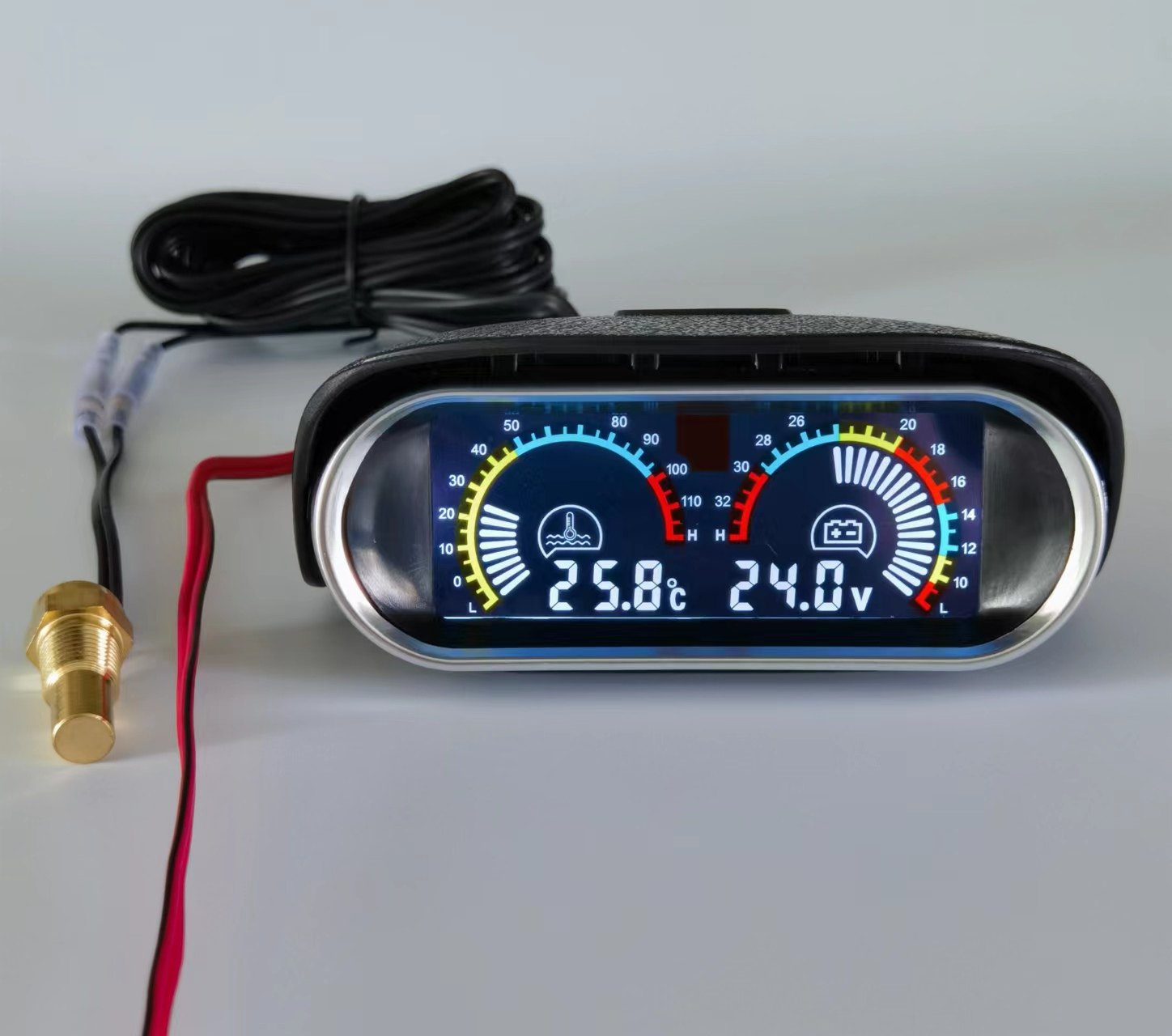 数显水温电压表农用车汽车货车挖机改装水温表卧式液晶组合12V24V,汽车零部件/养护/美容/维保,汽车仪表,淘宝优惠券,粉丝福利购,淘宝优惠卷