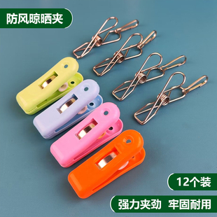 防风塑料小号夹子家用强力多功能晒衣夹大号晾衣夹袜子夹被子夹