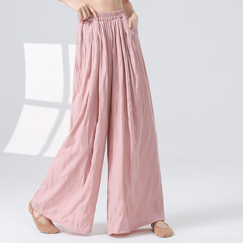 有口袋慵懒阔腿裤舞蹈服