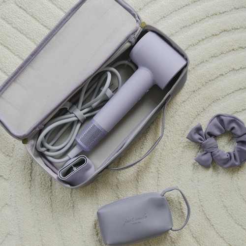 灰紫色手提便携吹风机收纳袋旅行