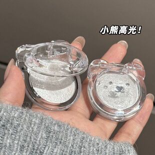 QIBEST小熊闪闪高光粉脸部提亮细闪软糯可爱土豆泥高光膏跨境外贸
