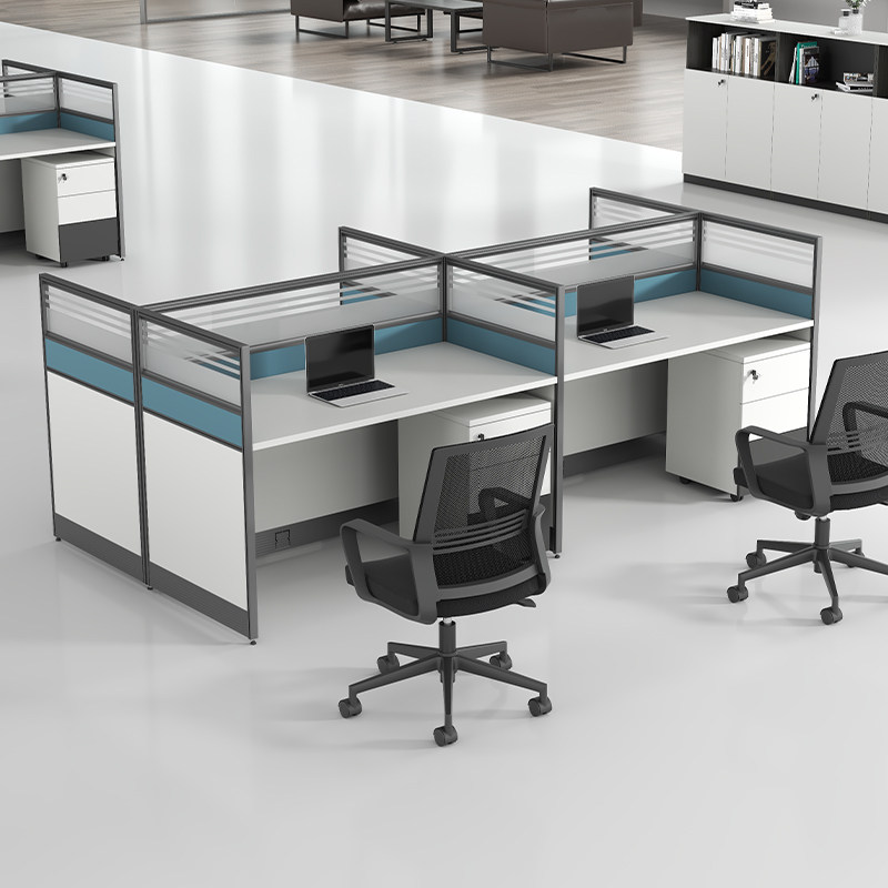 北京办公室屏风工位桌四6人位简约现代职员桌椅组合员工隔断卡座
