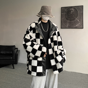 冬季新款加厚棉衣两面穿羊羔毛棉服宽松立领皮衣 409-5531-p128图片