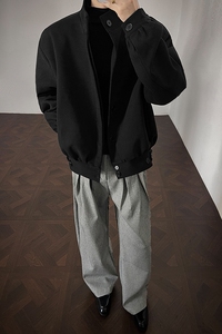 立领保暖加厚短款呢料外套男冬季夹棉大衣夹克棉服 409-5631-P108图片