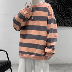 秋季长袖卫衣条纹上衣港风宽松港风女情侣装XZ404-2-TW05-p55