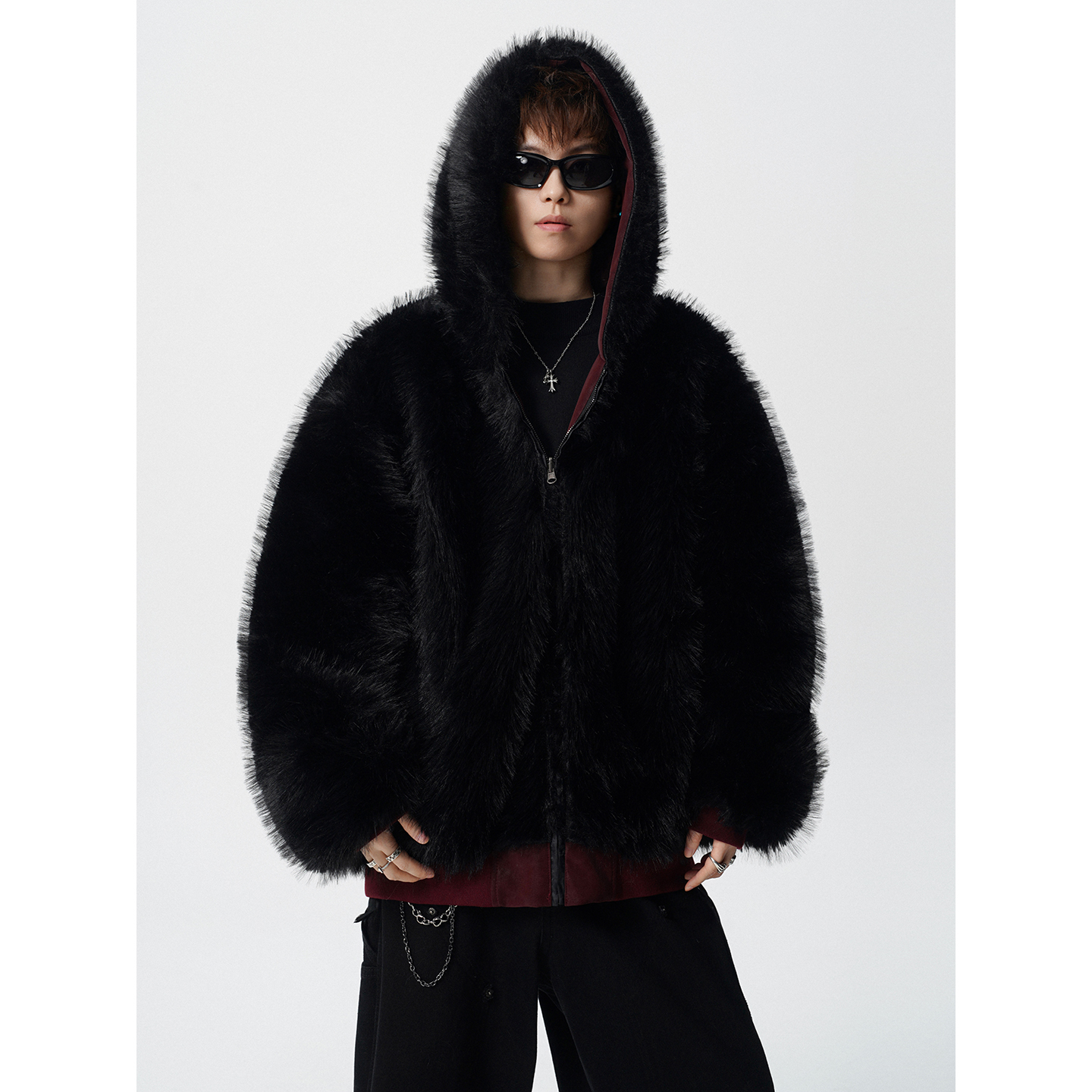 双面穿座山雕棉衣飞行夹克加厚保暖宽松连帽外套409-J231-P168，男装夹克，星座409(原A307）