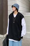 2021港风男女春季宽松V领无袖卫衣马甲背心+慵懒打底衫上衣两件套，男装背心/马甲，星座409(原A307）