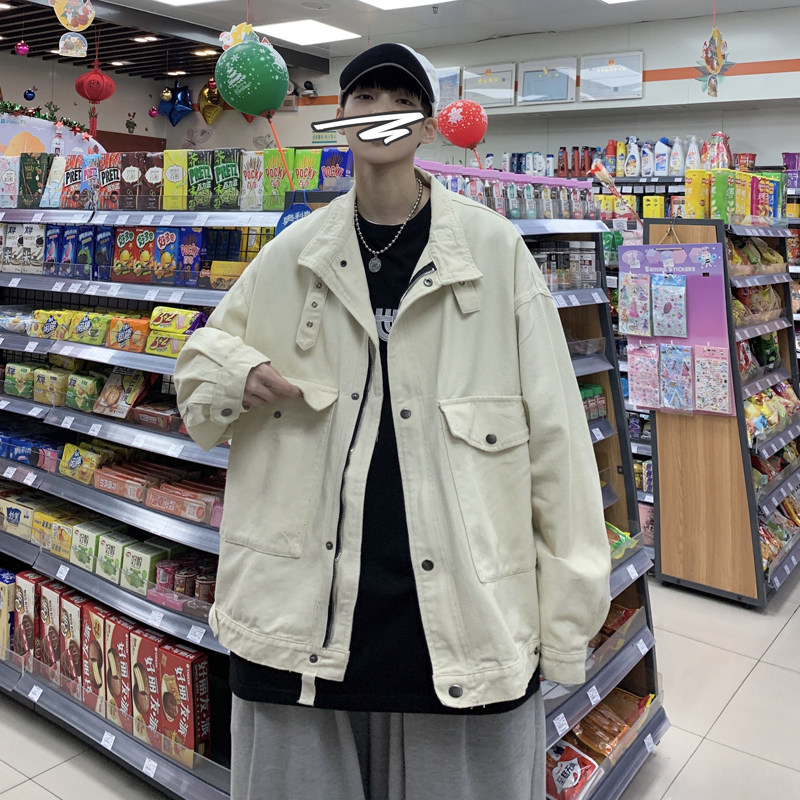 牛仔夹克男潮流宽松休闲外套春季港风ins痞帅外套xz404-2-J02,男装夹克,星座409(原A307）