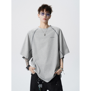 夏季 2601 短袖 XZ409 P38 t恤男女宽松重磅印花oversize上衣 美式